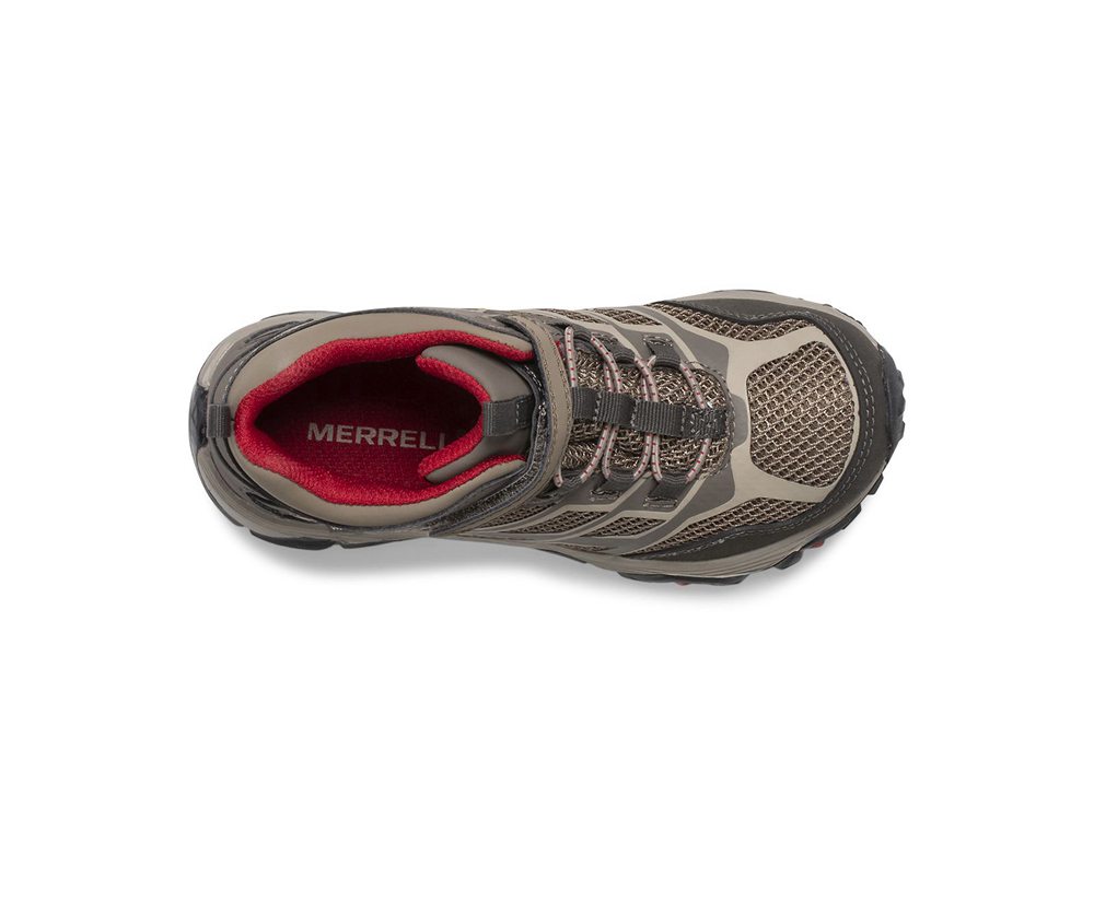 Merrell Hiking Shoes Brown - Moab FST Mid A/C Waterproof - Kids 68YHLSKDJ